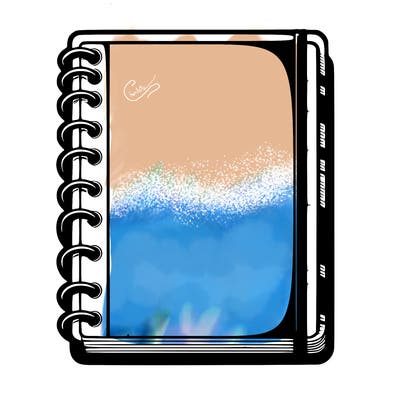 blank, realistic notebook