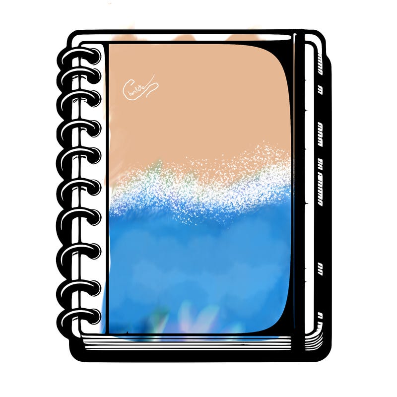 blank, realistic notebook