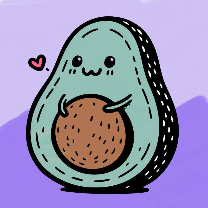 an avocado hugging an avocado