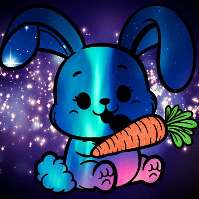 a bunny eating carrot
