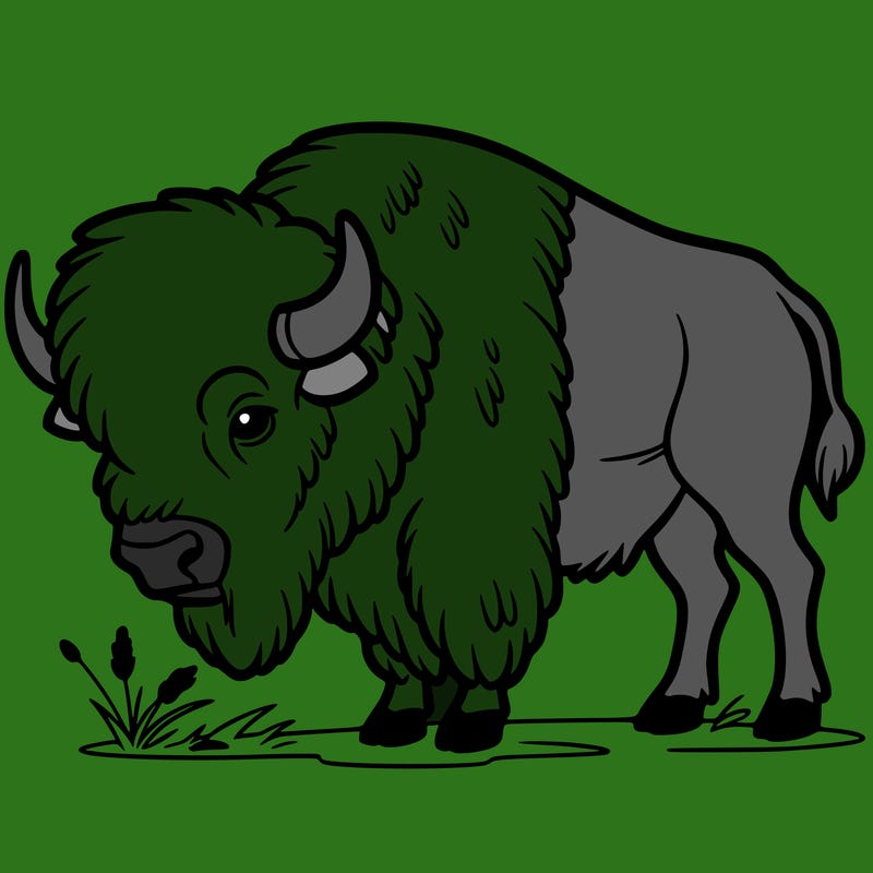 bison, thin line