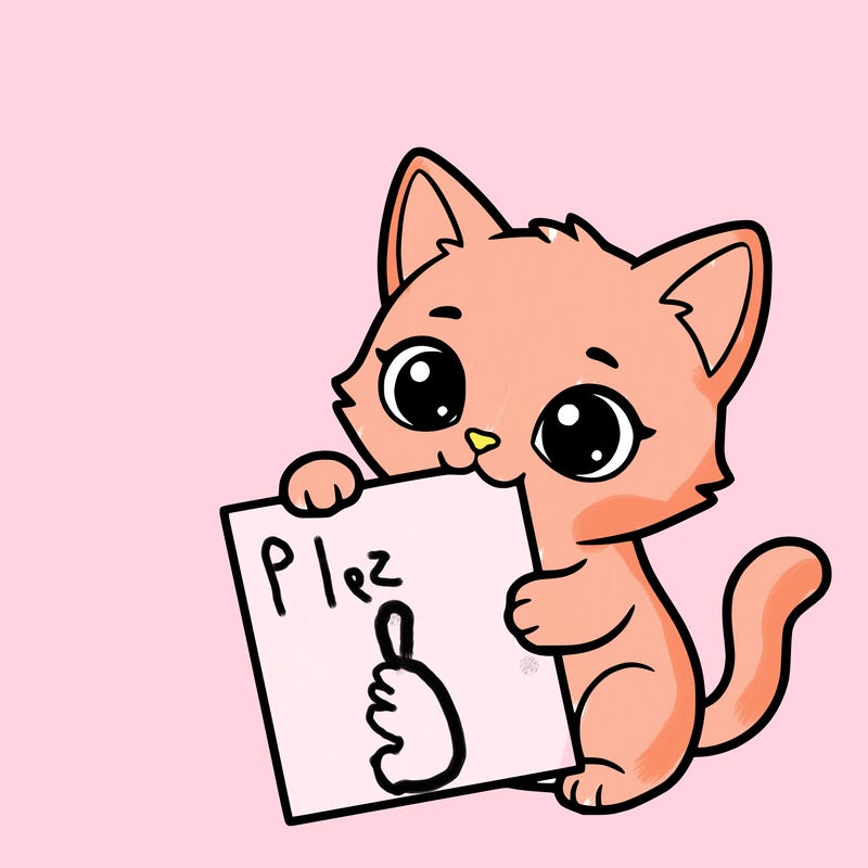 a small cat with a blank sheet of paper in its hand. the cat is sooooooo cute!