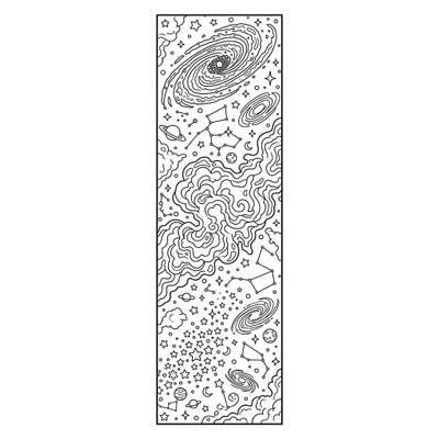 Dive into the depths of space with this captivating astrophotography bookmark coloring page. Adorned with galaxies, constellations, and celestial wonders, it's the perfect creative escape for any space lover.