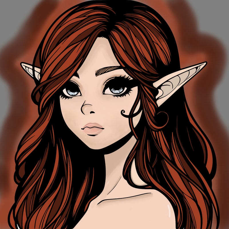 elf girl realistic dark fantasy