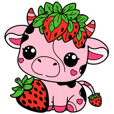 cute strawberry cow