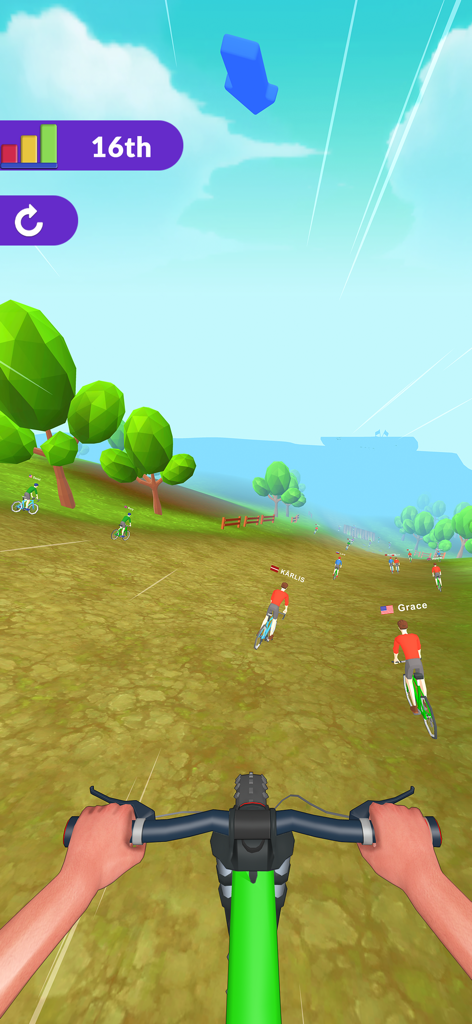 BMX Bike Rider - Bicycle Games - BMX Bike Rider에서 펼쳐지는 산악 자전거 경주의 1인칭 시점