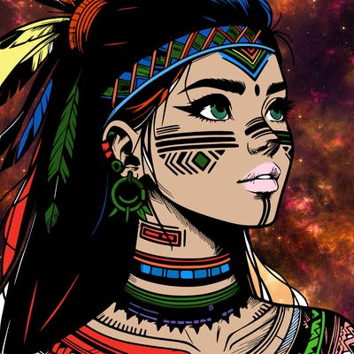 realistic tribal manga woman