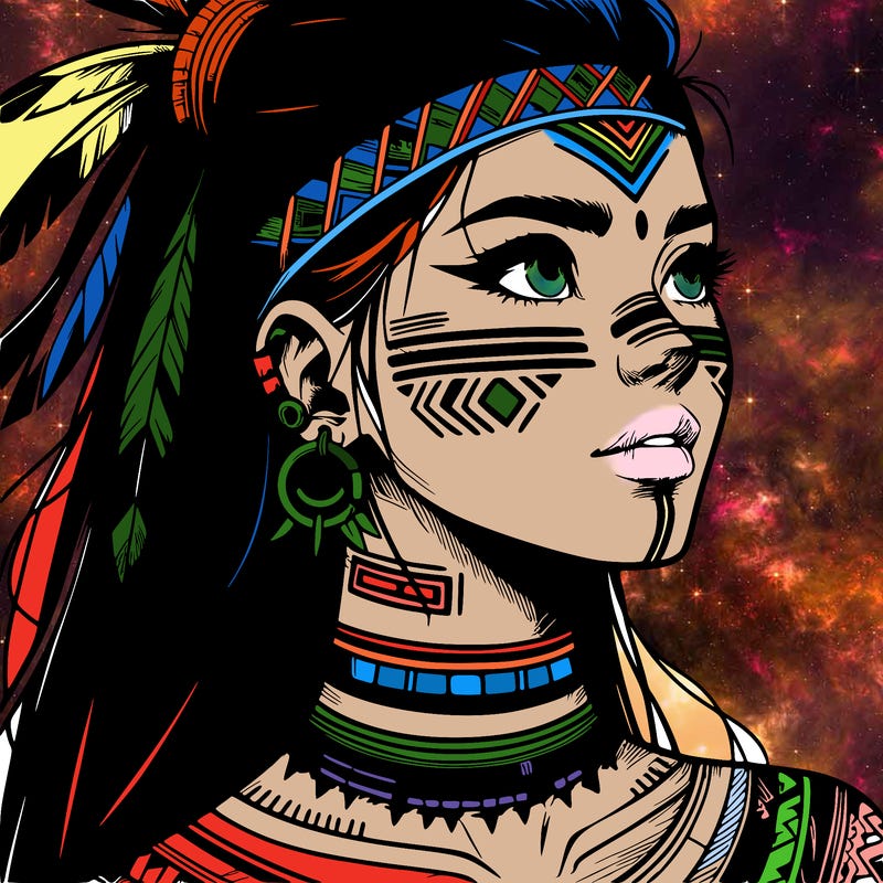 realistic tribal manga woman