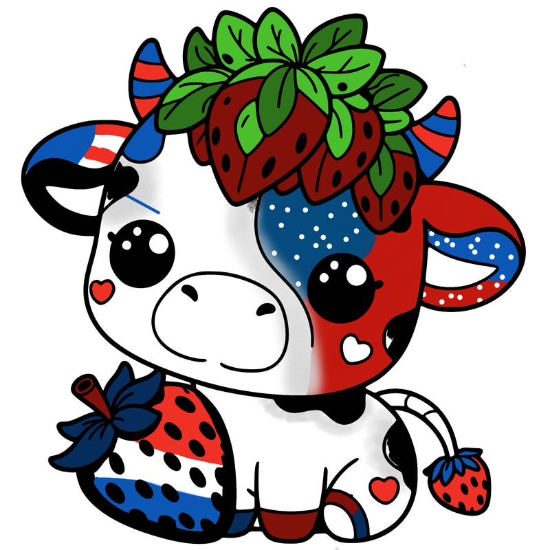 cute strawberry cow