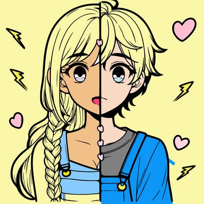 realistic girl boy split