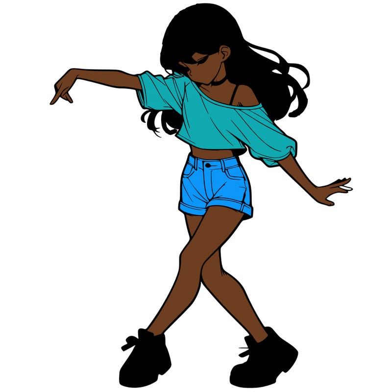 realistic girl danceing