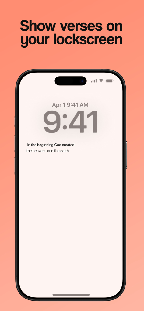 Daily Bible verse displayed on an iPhone lock screen using the Verity app.