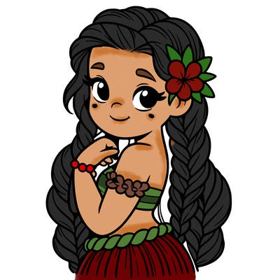 hawaiian girl with braids