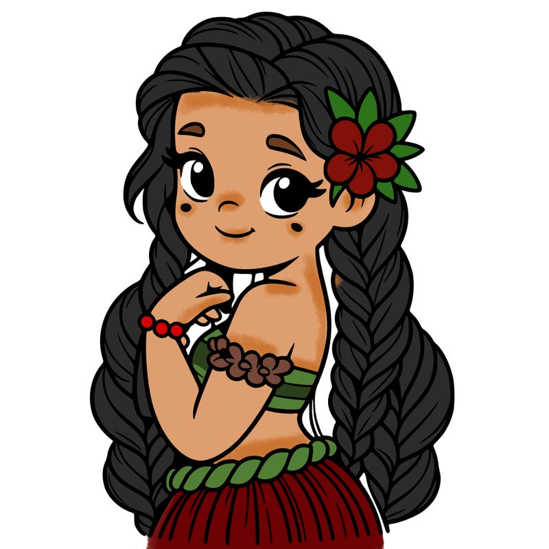 hawaiian girl with braids