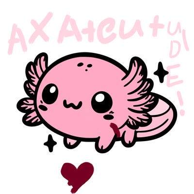 cute easy baby axolotl