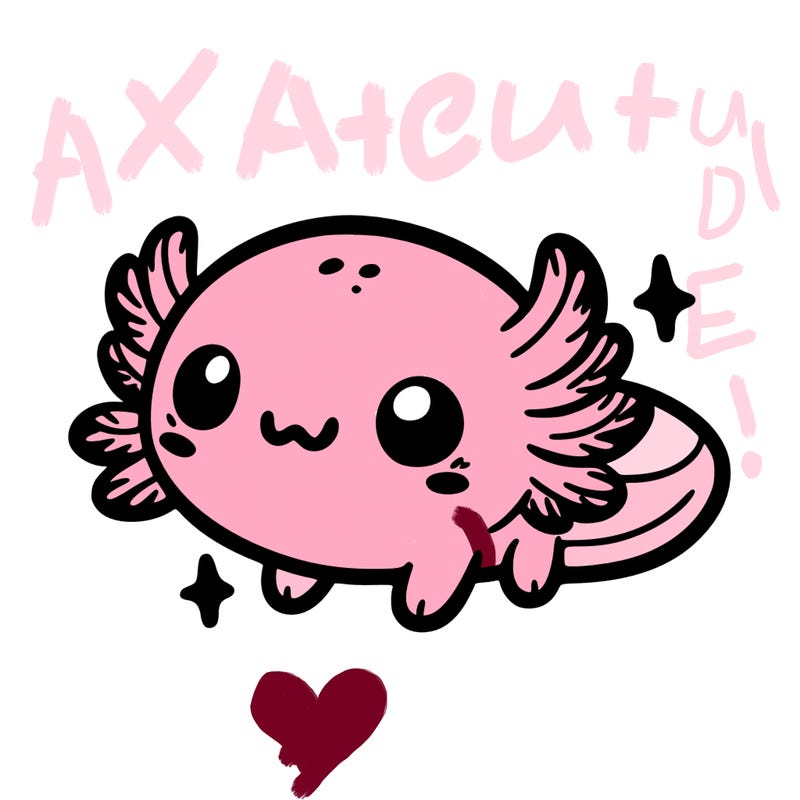 cute easy baby axolotl