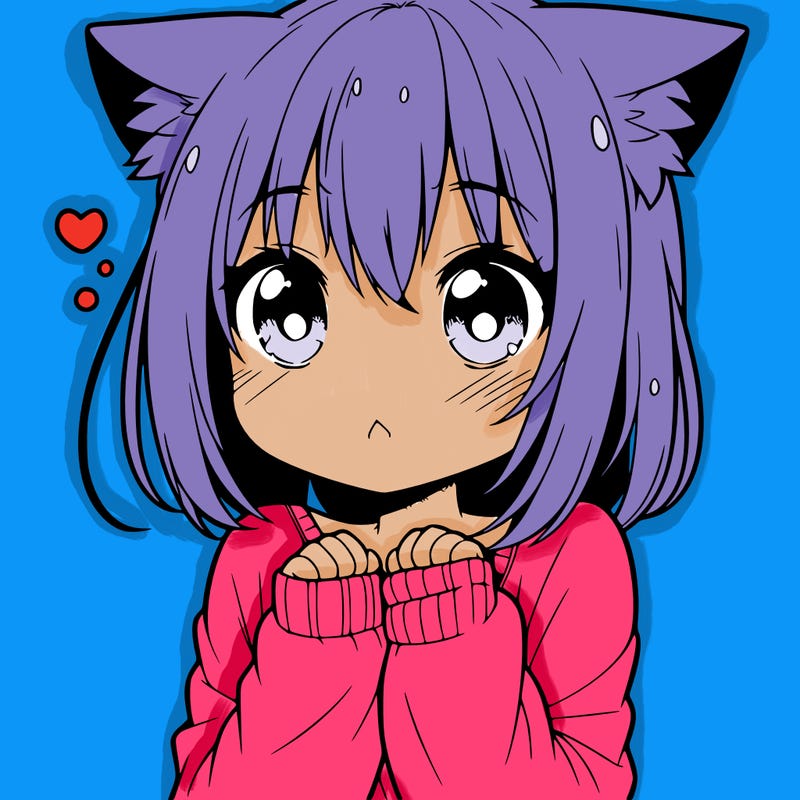 shy anime catgirl