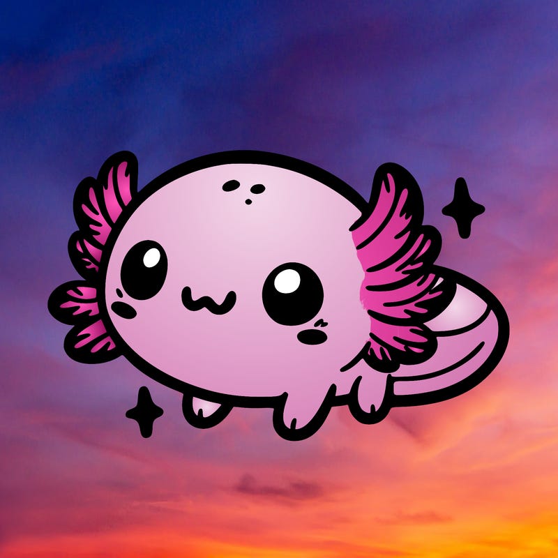 cute easy baby axolotl