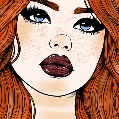 really realistic girl with lips