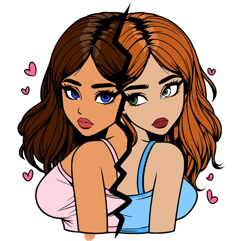 realistic girl split