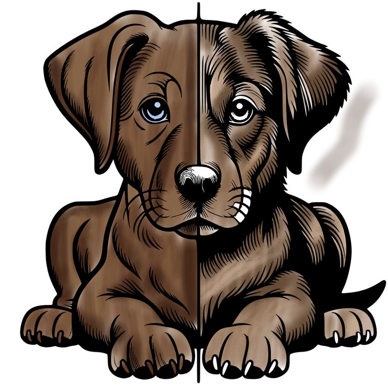 realistic dog split picture