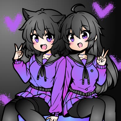 two anime girls hanging out