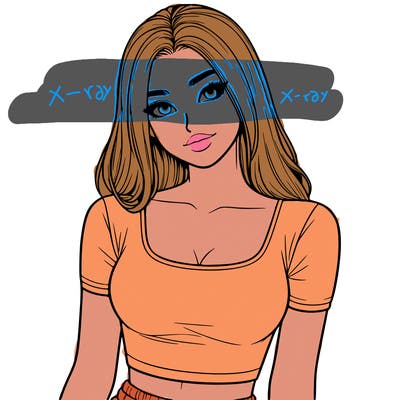 realistic girl with crop top