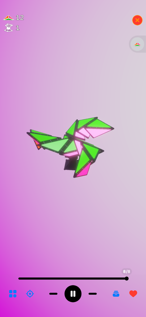 TOSY Magnet Play - A 3D building guide step for a magnetic tile creation in the TOSY Magnet Play app