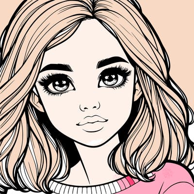 realistic girl whith cute eyes