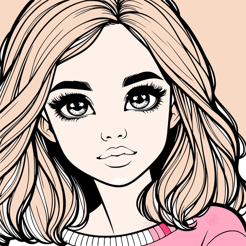 realistic girl whith cute eyes