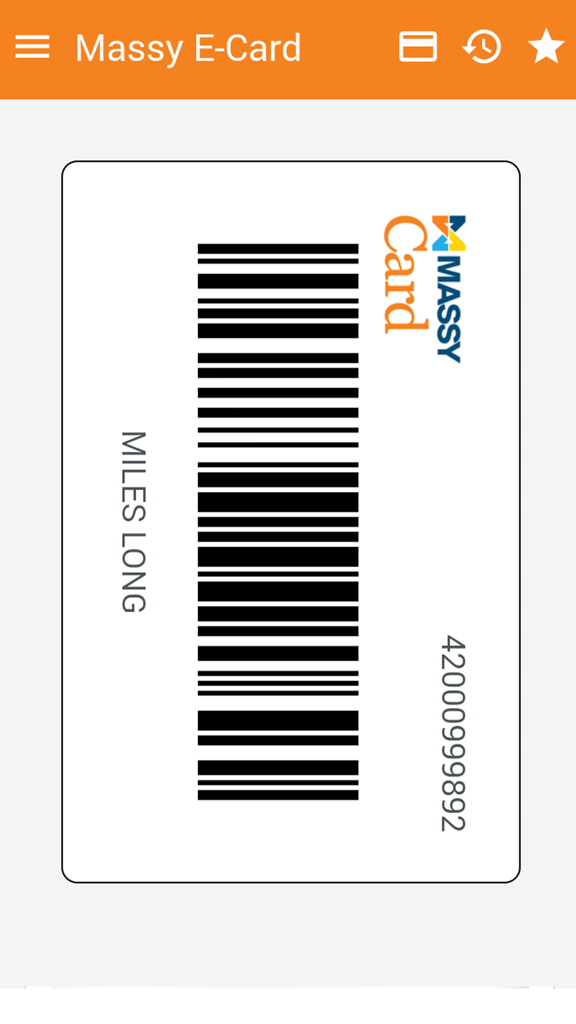 Massy Card Trinidad mobile app digital e-card with barcode