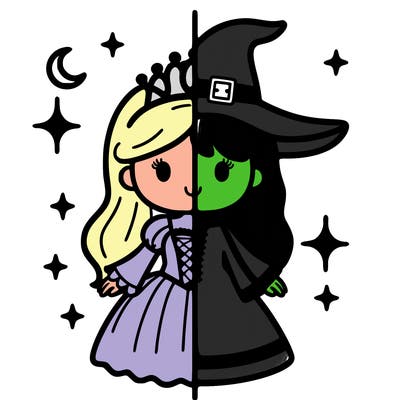 split princess and witch
