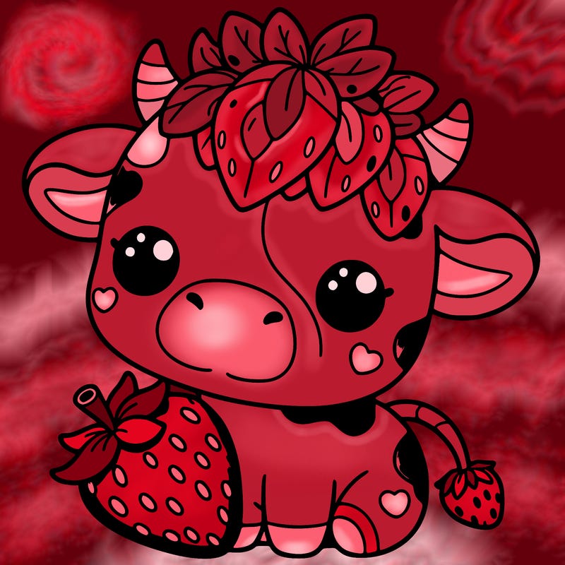 cute strawberry cow