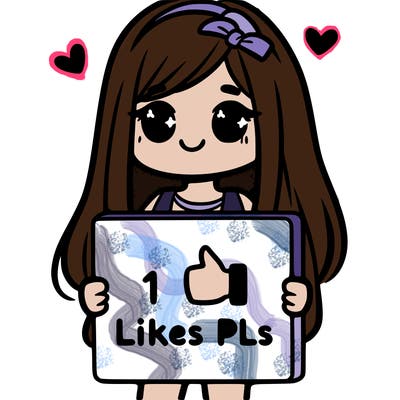 girl holding a sign saying 10 likes pls