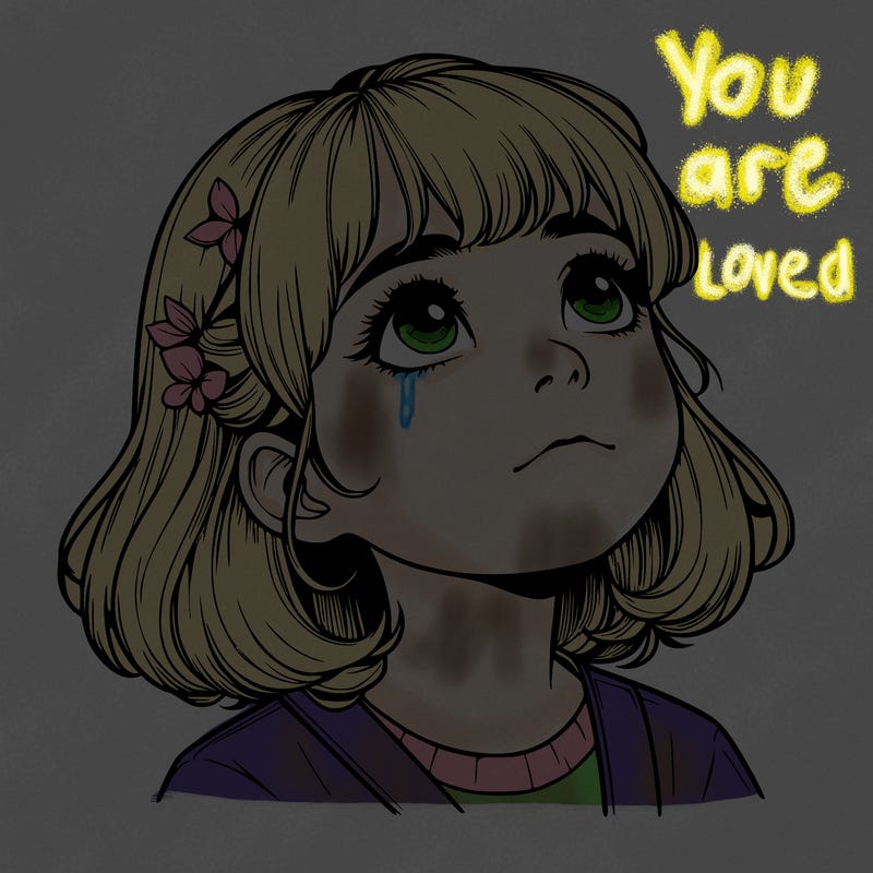 realistic girl looking up