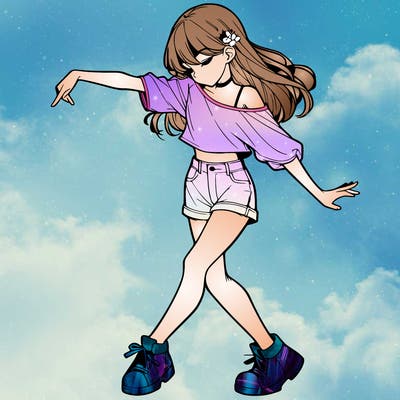 realistic girl danceing