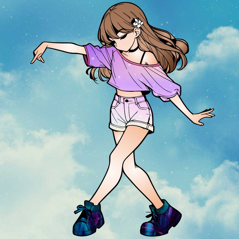 realistic girl danceing