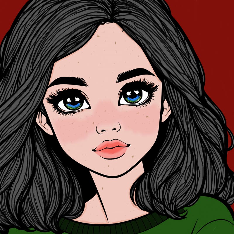 realistic girl whith cute eyes