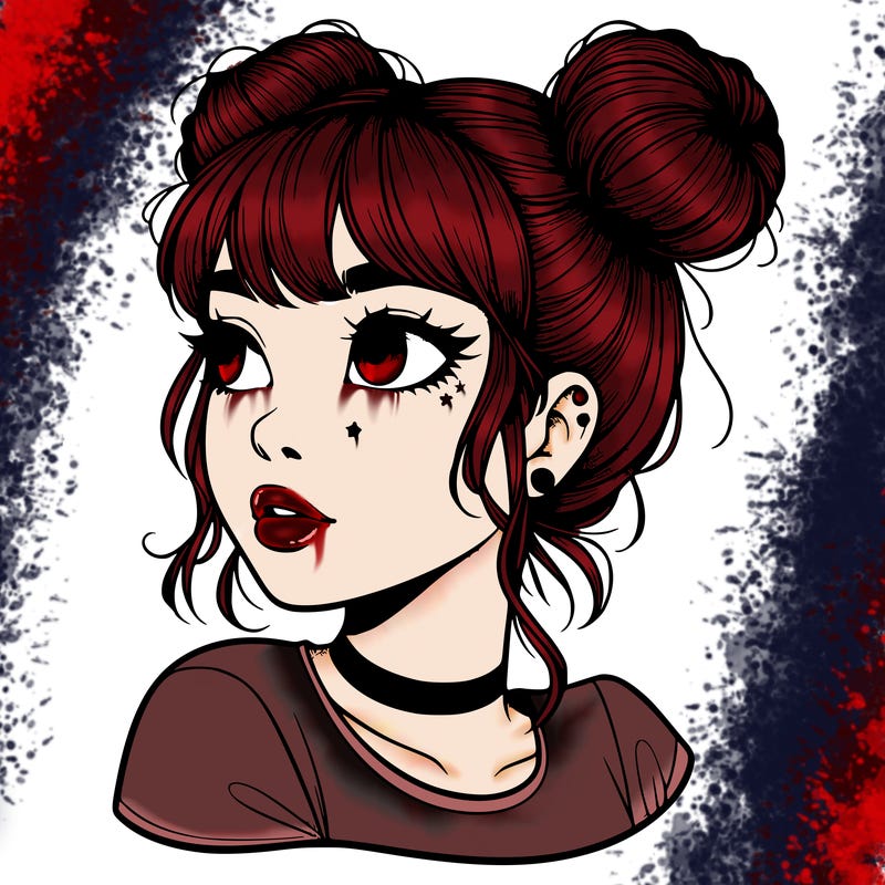 realistic girl with spacebuns