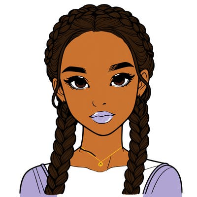 realistic girl with braids