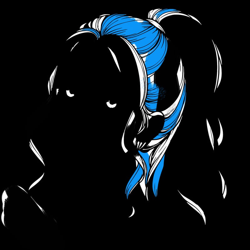 realistic girl with a ponytail on her hair and lips