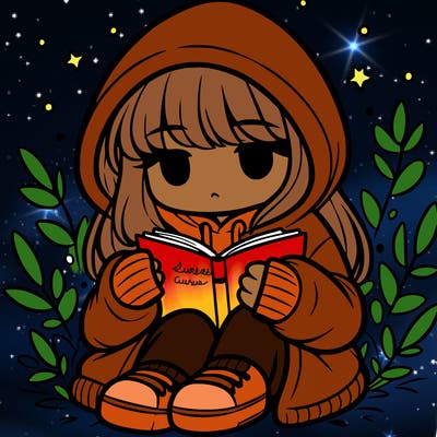girl in oversized hoodie reading a book