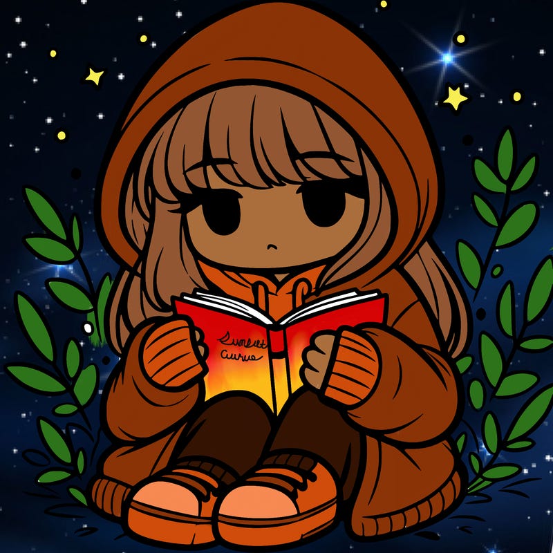 girl in oversized hoodie reading a book