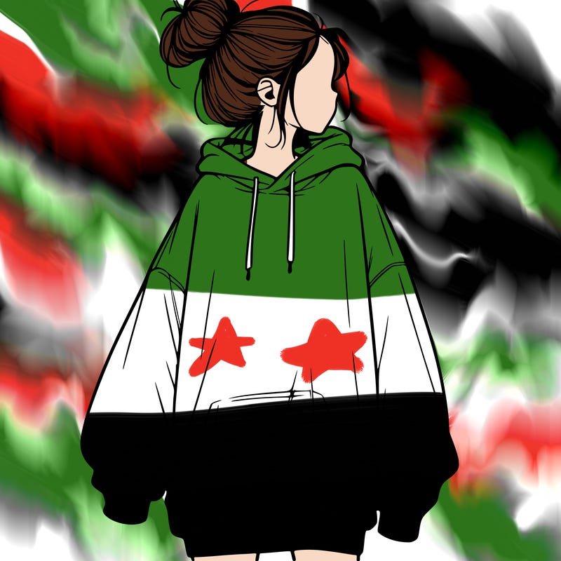 realistic girl with a oversized sweatshirt on and a bun