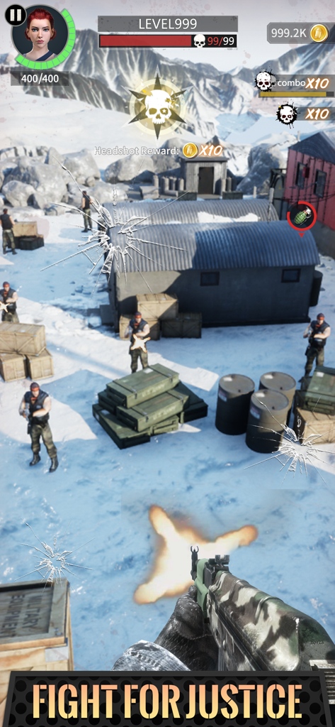 3D Modern Sniper - Jugabilidad llena de acción de un shooter en primera persona en 3D Modern Sniper con un campo de batalla invernal