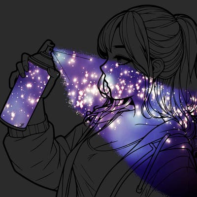 a realistic girl spray, painting