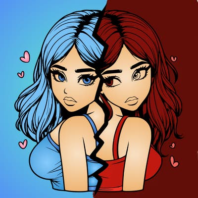 realistic girl split