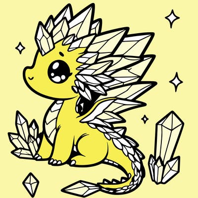 little cute crystal dragon