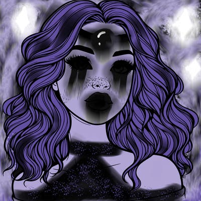 realistic girl with wavy hair and lips