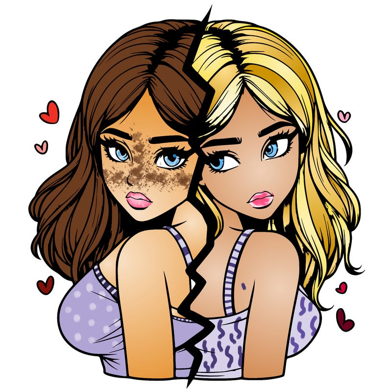 realistic girl split